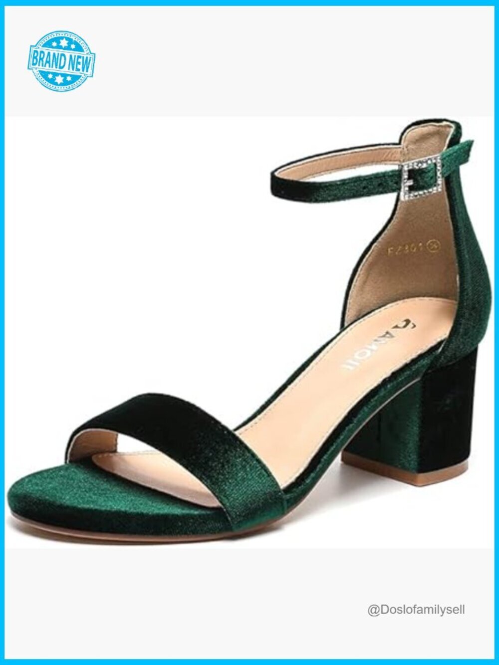 Women's Low Heel Ankle Strap Dressy Sandals Block Heel Open Toe Party Wedding